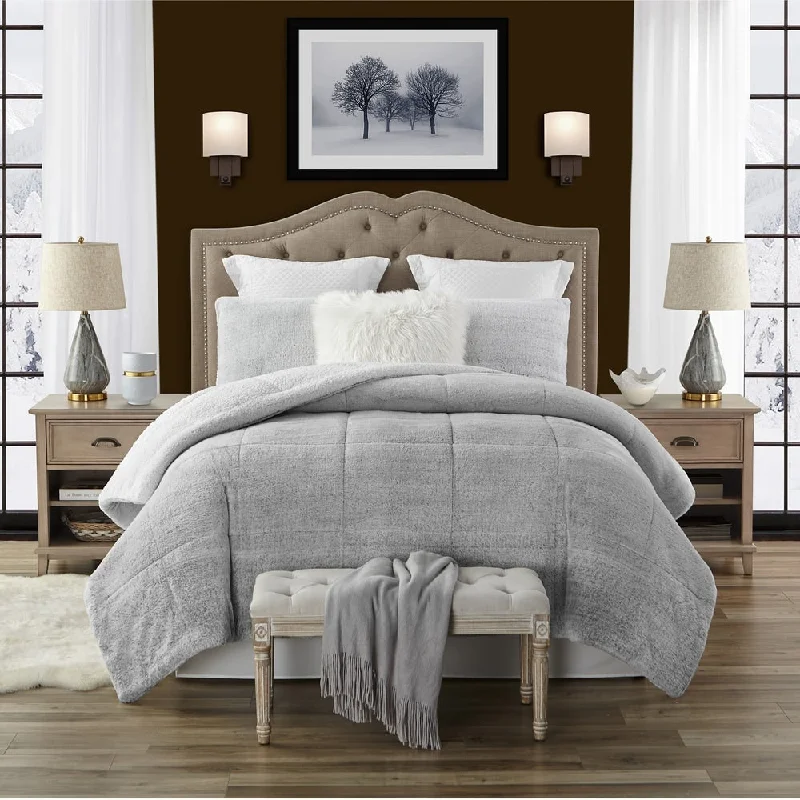 Bamboo - fiber - filled comforters with antibacterial and breathable qualitiesSwift Home Luxurious Reversible High Pile Plush and Sherpa Comforter Set Bamboo - fiber - filled comforters with antibacterial and breathable qualitiesSwift Home Luxurious Reversible High Pile Plush and Sherpa Comforter Set