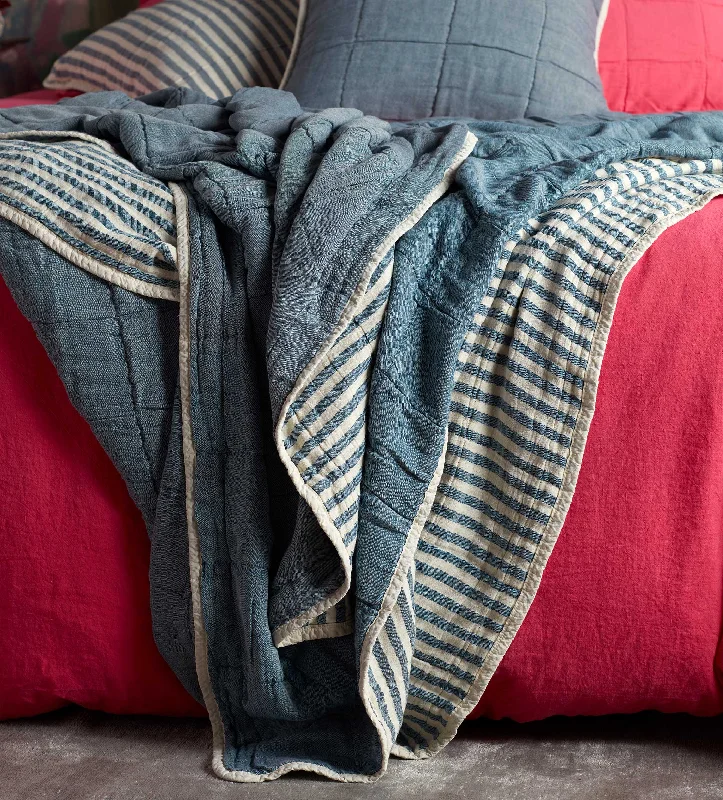 industrial style bedspreads with a rugged look for urban loftsTeal Sam Stripe 100% Cotton Quilted Throw industrial style bedspreads with a rugged look for urban loftsTeal Sam Stripe 100% Cotton Quilted Throw