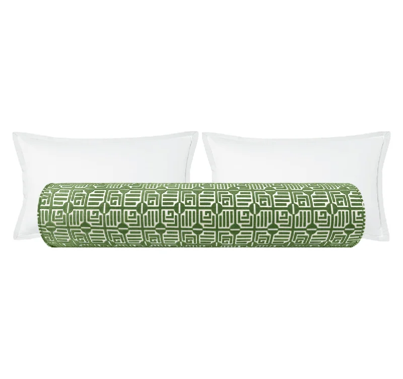 Bolsters Filled with Natural Buckwheat Hulls for a Custom FitTHE BOLSTER :: LABYRINTH VELVET // EMERALD | THIBAUT Bolsters Filled with Natural Buckwheat Hulls for a Custom FitTHE BOLSTER :: LABYRINTH VELVET // EMERALD | THIBAUT
