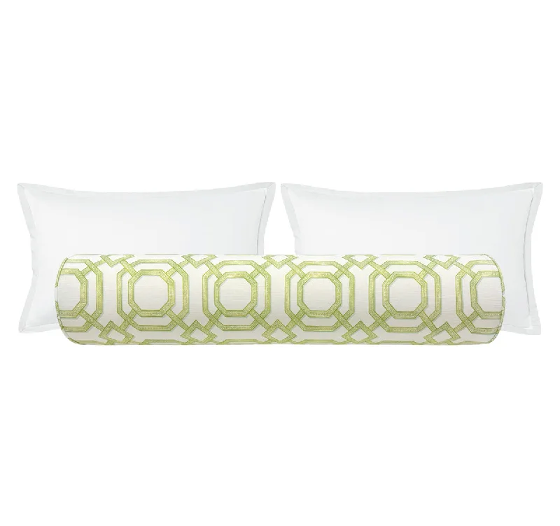 Bolsters for Mid - Century Modern Decor to Add ComfortTHE BOLSTER :: LATTICE PRINT // CELADON Bolsters for Mid - Century Modern Decor to Add ComfortTHE BOLSTER :: LATTICE PRINT // CELADON