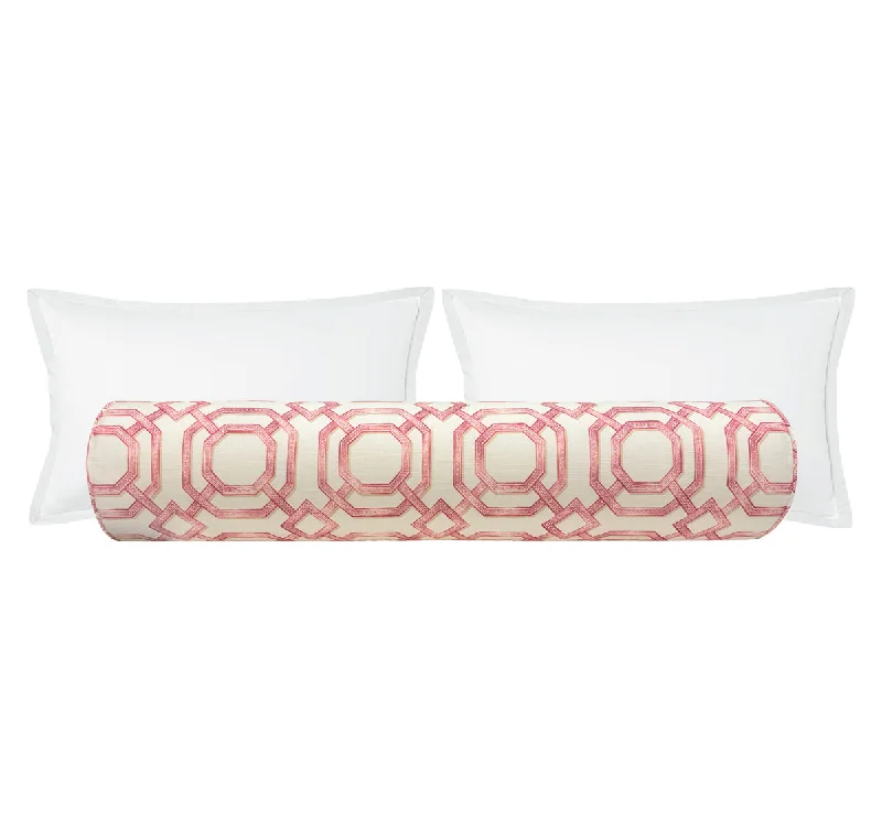 Bolsters with Removable and Washable Covers for Easy MaintenanceTHE BOLSTER :: LATTICE PRINT // ROSE PINK Bolsters with Removable and Washable Covers for Easy MaintenanceTHE BOLSTER :: LATTICE PRINT // ROSE PINK