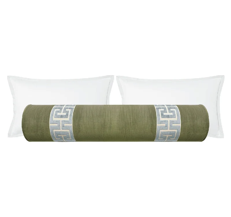 Bolsters for Victorian - Style Bedrooms to Add EleganceTHE BOLSTER :: STRIE VELVET // SPANISH MOSS + GREEK TRIM Bolsters for Victorian - Style Bedrooms to Add EleganceTHE BOLSTER :: STRIE VELVET // SPANISH MOSS + GREEK TRIM