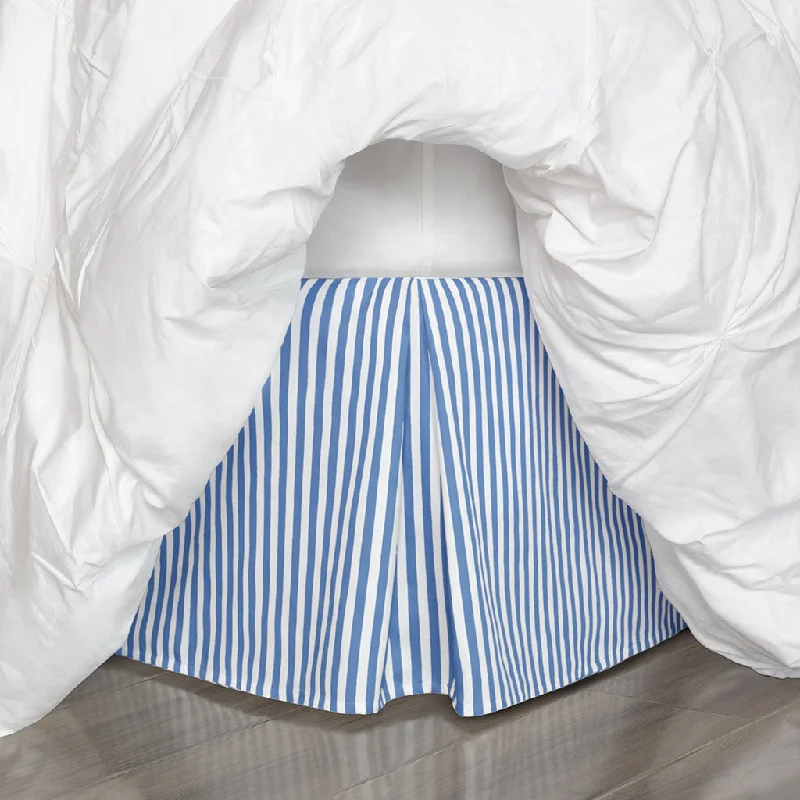 Bed skirts for beds with a slatted frameBed skirts for beds with a slatted frameThe Capri Blue Striped Pleated Bed Skirt