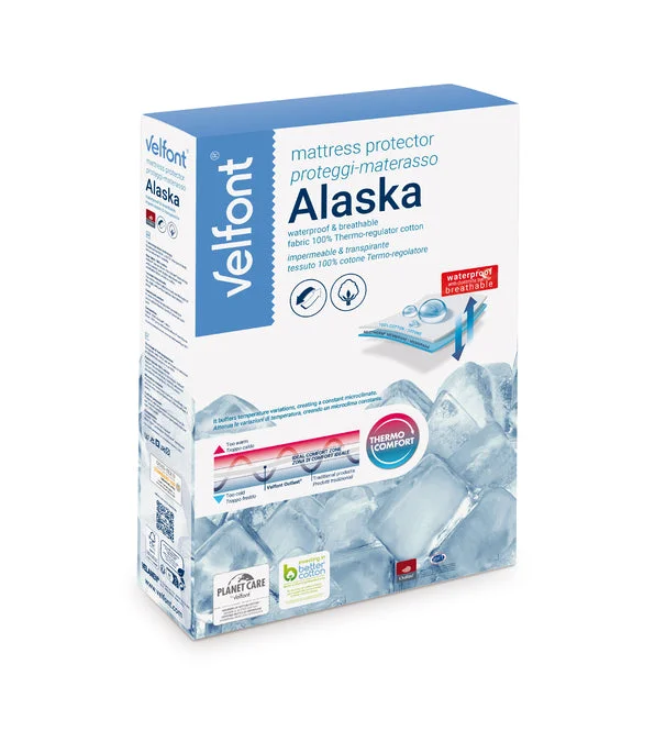Organic cotton mattresses for a chemical - free sleep surfaceVelfont "Alaska" 100% Thermo-regulating Mattress Protector in White Organic cotton mattresses for a chemical - free sleep surfaceVelfont "Alaska" 100% Thermo-regulating Mattress Protector in White