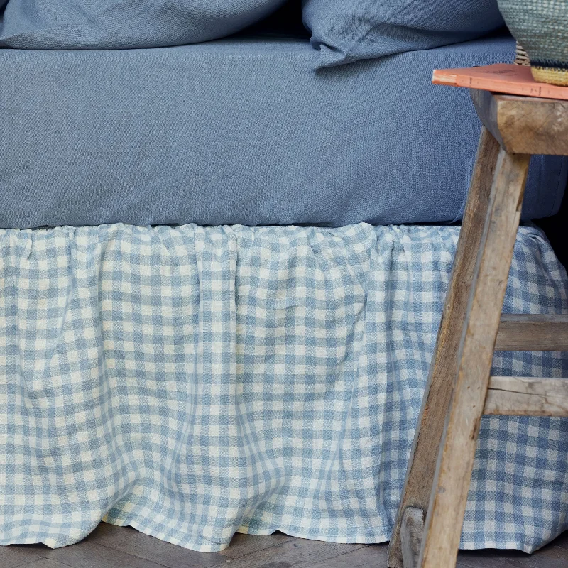 Bed skirts for beds with a metal frameBed skirts for beds with a square frameWarm Blue Gingham Linen Blend Bed Skirt Bed skirts for beds with a metal frameBed skirts for beds with a square frameWarm Blue Gingham Linen Blend Bed Skirt