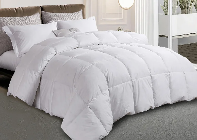 Wool - filled comforters with natural moisture - wicking and temperature - regulating featuresKathy Ireland White Goose Feather and Down Comforter Wool - filled comforters with natural moisture - wicking and temperature - regulating featuresKathy Ireland White Goose Feather and Down Comforter
