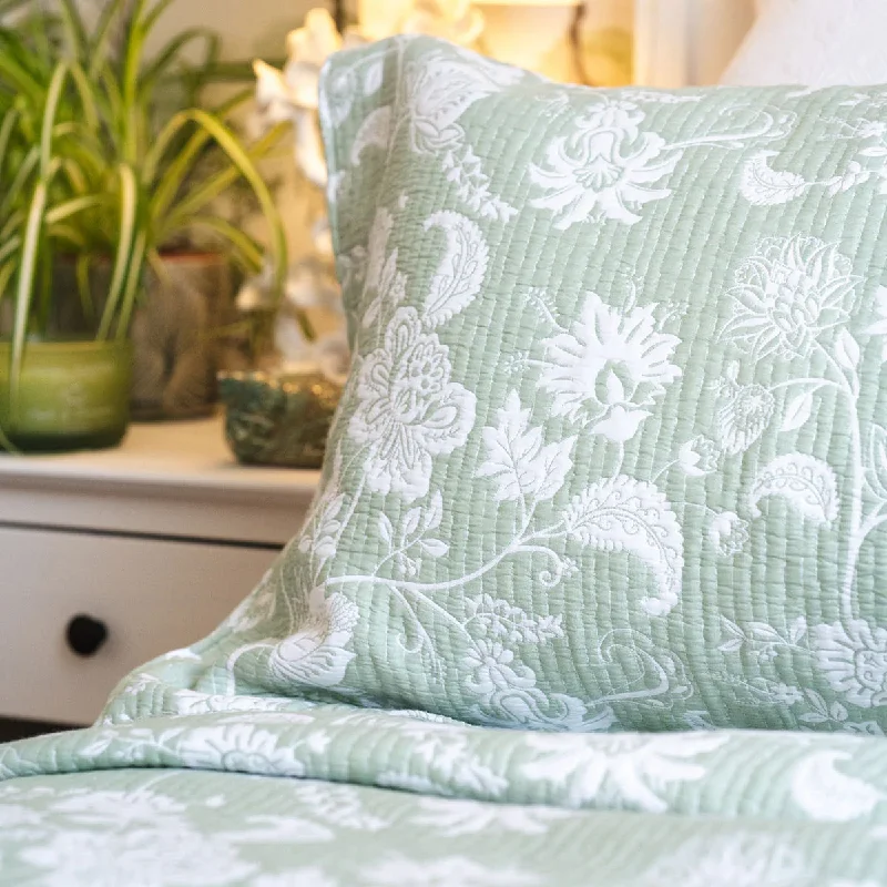 cotton bedspreads for breathability and softnessWillow Green Pillowshams and Cushions cotton bedspreads for breathability and softnessWillow Green Pillowshams and Cushions