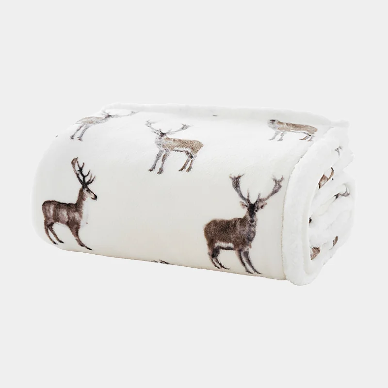southwestern style bedspreads with native american patterns for a cultural touchWinter Deer - Fleece Throw 140x180cm southwestern style bedspreads with native american patterns for a cultural touchWinter Deer - Fleece Throw 140x180cm