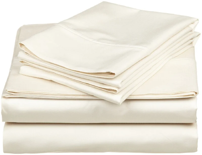 Thermal - Regulating Bamboo Sheets for All - Season Comfort400Tc Egyptian Cotton Sateen King Size Fitted Sheet Ivory 12" Depth Thermal - Regulating Bamboo Sheets for All - Season Comfort400Tc Egyptian Cotton Sateen King Size Fitted Sheet Ivory 12" Depth