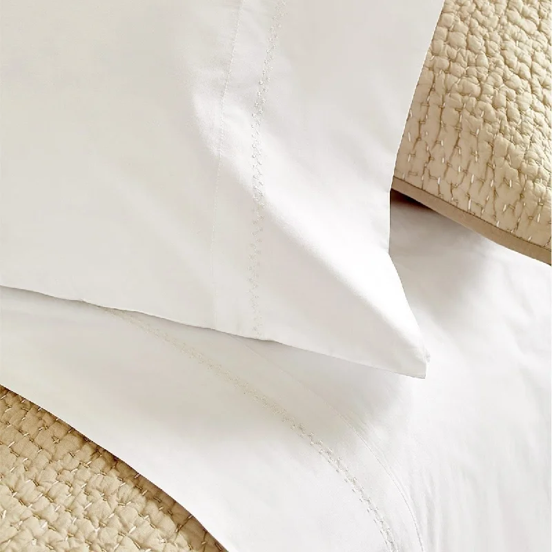 Thermal - Regulating Bamboo Sheets for All - Season ComfortAnketi White Organic Cotton Sheet Set by John Robshaw