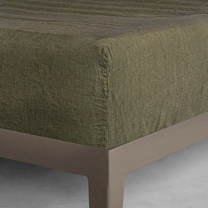 Organic Flannel Sheets for a Natural and Warm SleepBasix Linen Fitted Sheet - Armee Organic Flannel Sheets for a Natural and Warm SleepBasix Linen Fitted Sheet - Armee