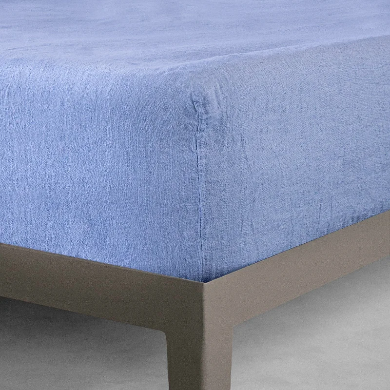 Fitted Sheets with Reinforced Corners for Long - Lasting UseBasix Linen Fitted Sheet - Azzura