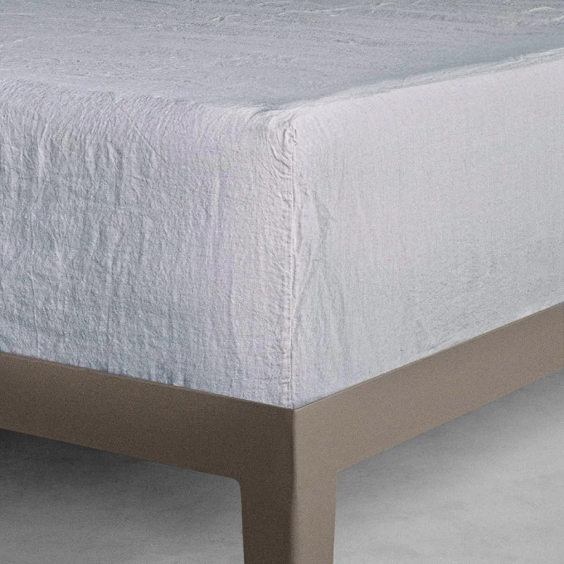 Organic Flannel Sheets for a Natural and Warm SleepBasix Linen Fitted Sheet - Fog
