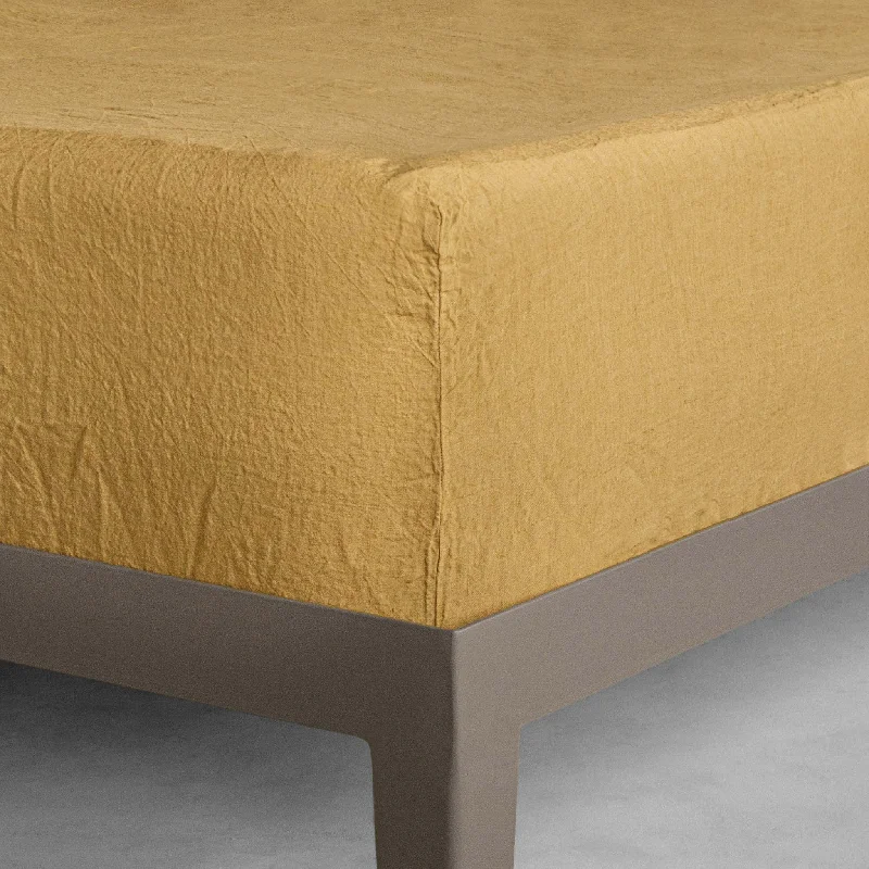 Quilted Cotton Sheets for a Warm and Inviting BedBasix Linen Fitted Sheet - Maiz