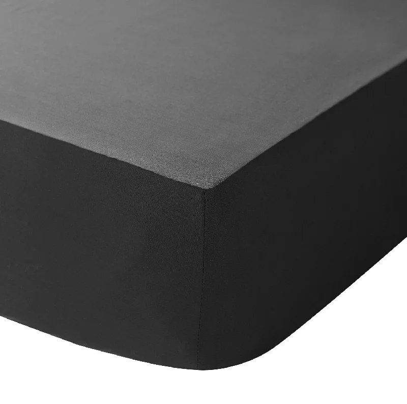 Organic Flannel Sheets for a Natural and Warm SleepBlack 10" Deep Fitted Sheet Single 200 TC Percale