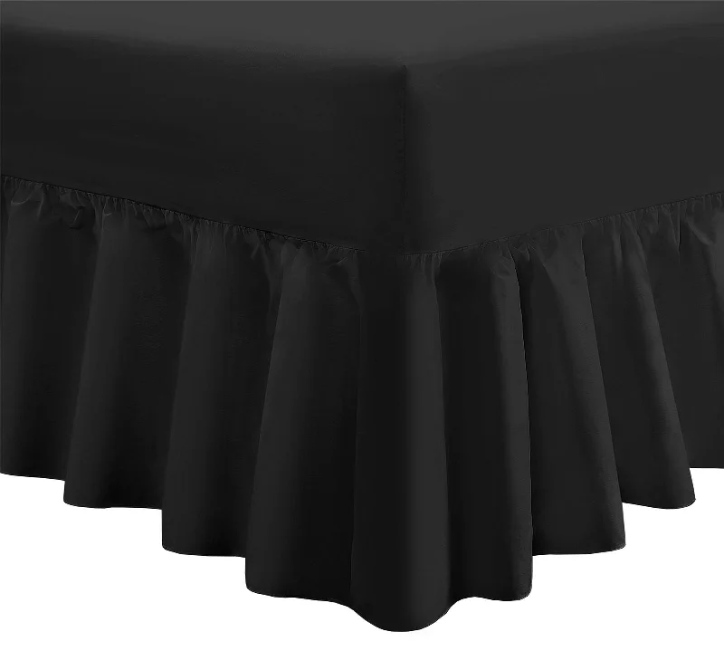 King - Size Sheet Sets with a Decorative Pillow SetBlack Fitted Valance Sheet Single Bed Size Frilled 25 Inch Total Drop King - Size Sheet Sets with a Decorative Pillow SetBlack Fitted Valance Sheet Single Bed Size Frilled 25 Inch Total Drop