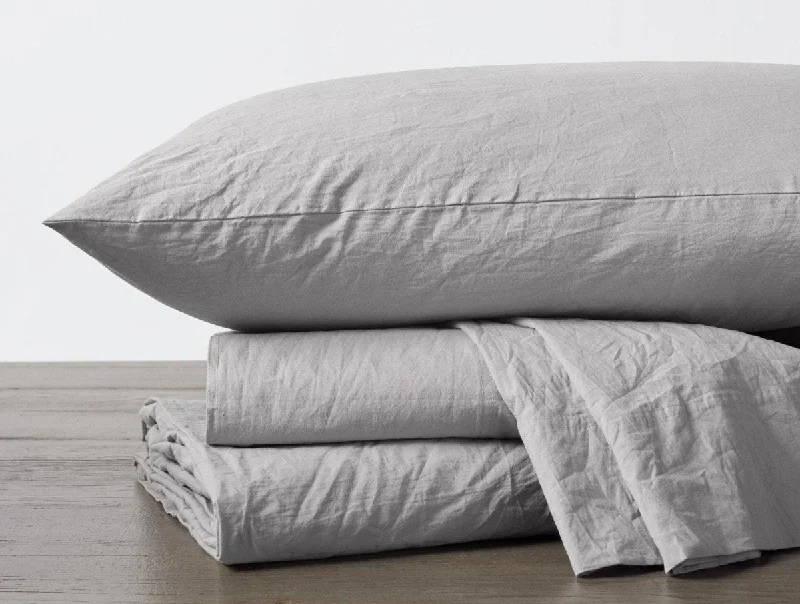 Wrinkle - Free Polyester Sheets for a Low - Maintenance BedPewter Organic Crinkled Percale Sheet Sets by Coyuchi Wrinkle - Free Polyester Sheets for a Low - Maintenance BedPewter Organic Crinkled Percale Sheet Sets by Coyuchi
