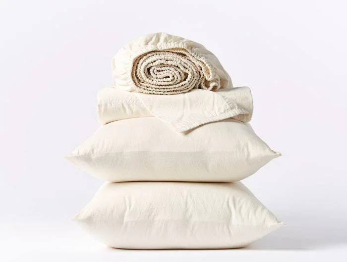 Queen - Size Sheet Sets with a European Pillowcase SetOrganic Relaxed Sateen Undyed Sheet Sets by Coyuchi Queen - Size Sheet Sets with a European Pillowcase SetOrganic Relaxed Sateen Undyed Sheet Sets by Coyuchi