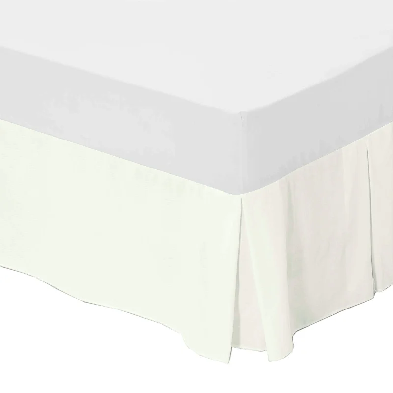 Rayon - Cotton Sheets for a Breathable and Soft BlendCream Super King Size Base Valance Box Pleated with Long 16" Drop 200Tc Rayon - Cotton Sheets for a Breathable and Soft BlendCream Super King Size Base Valance Box Pleated with Long 16" Drop 200Tc