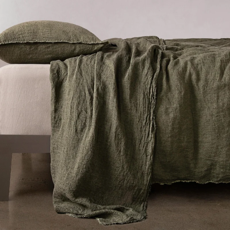 Thermal - Regulating Bamboo Sheets for All - Season ComfortFlocca Linen Flat Sheet - Armee Thermal - Regulating Bamboo Sheets for All - Season ComfortFlocca Linen Flat Sheet - Armee