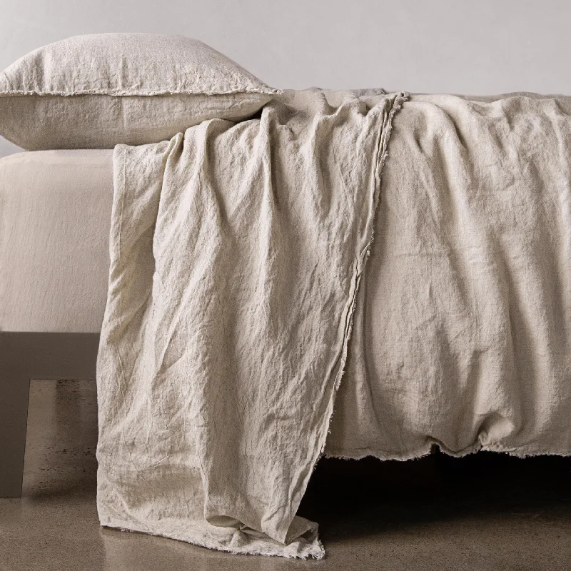 Linen - Cotton Blend Sheets for a Natural and Versatile OptionFlocca Linen Flat Sheet - Sable Linen - Cotton Blend Sheets for a Natural and Versatile OptionFlocca Linen Flat Sheet - Sable