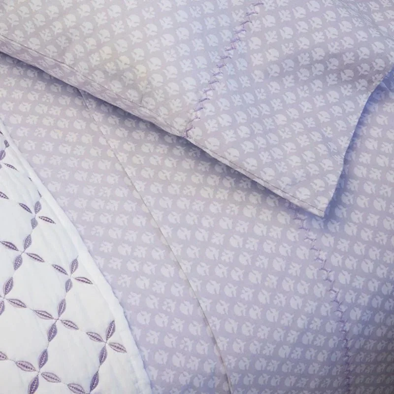 Jersey - Knit Sheets for a Comfortable and Casual BedBindi Lavender Organic Washed Sheet Sets by John Robshaw Jersey - Knit Sheets for a Comfortable and Casual BedBindi Lavender Organic Washed Sheet Sets by John Robshaw