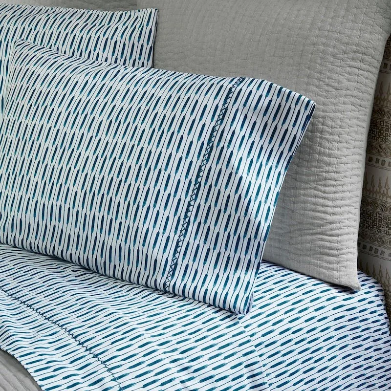 Linen - Cotton Blend Sheets for a Natural and Versatile OptionGopan Peacock Washed Sheet Sets by John Robshaw Linen - Cotton Blend Sheets for a Natural and Versatile OptionGopan Peacock Washed Sheet Sets by John Robshaw