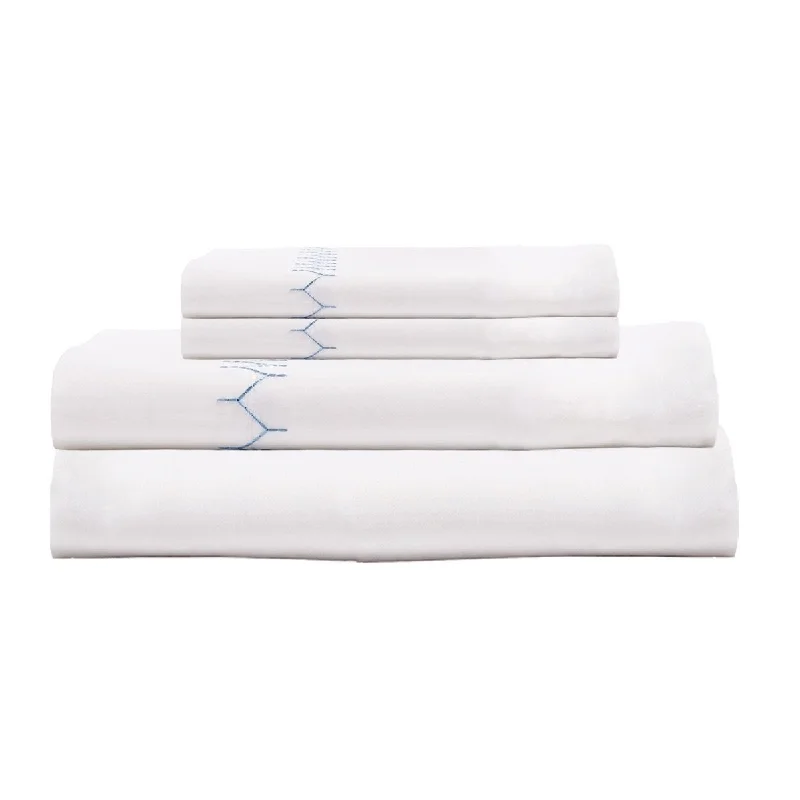 Rayon - Cotton Sheets for a Breathable and Soft BlendStitched Light Indigo Sheet Sets by John Robshaw Rayon - Cotton Sheets for a Breathable and Soft BlendStitched Light Indigo Sheet Sets by John Robshaw