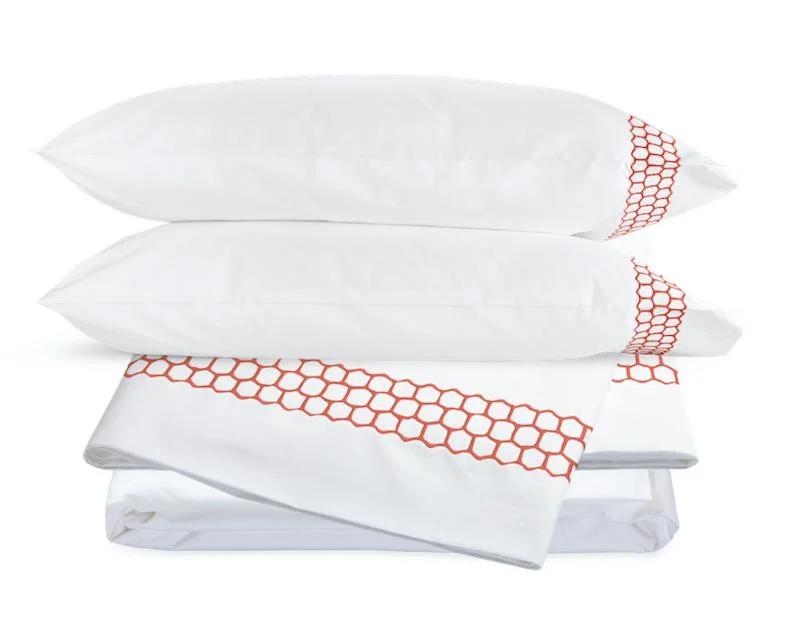 Organic Flannel Sheets for a Natural and Warm SleepLiana Coral Sheet Set by Matouk