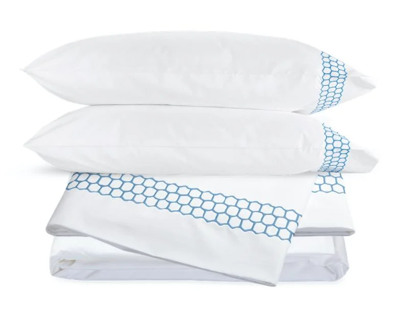 Jersey - Knit Sheets for a Comfortable and Casual BedLiana Ocean Blue Sheet Set by Matouk Jersey - Knit Sheets for a Comfortable and Casual BedLiana Ocean Blue Sheet Set by Matouk