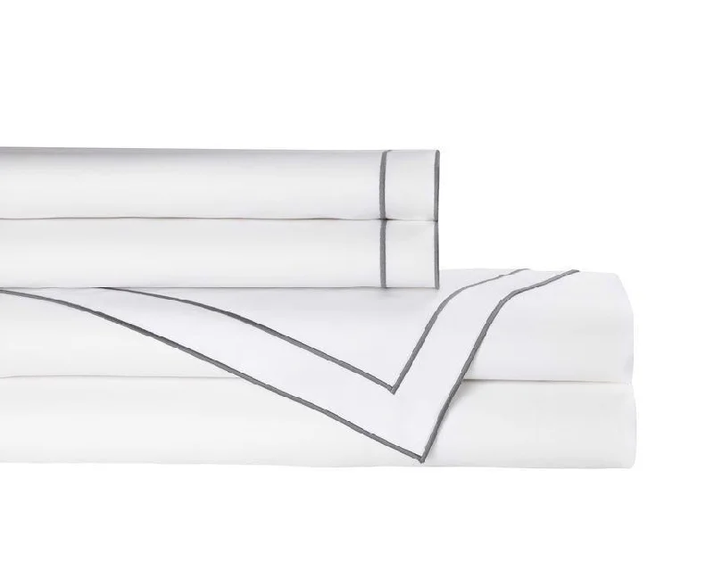Queen - Size Sheet Sets with a European Pillowcase SetGuiliano White & Pewter Sheet Set by Lili Alessandra Queen - Size Sheet Sets with a European Pillowcase SetGuiliano White & Pewter Sheet Set by Lili Alessandra