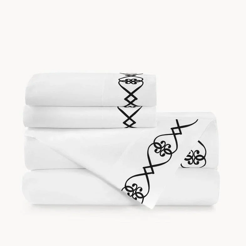 Queen - Size Sheet Sets with a European Pillowcase SetConcerto Black Sheets by Peacock Alley Queen - Size Sheet Sets with a European Pillowcase SetConcerto Black Sheets by Peacock Alley