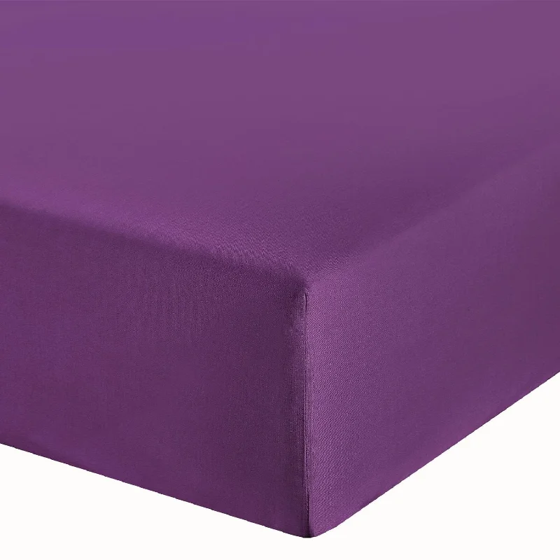 Wrinkle - Free Polyester Sheets for a Low - Maintenance BedPurple King Size Fitted Sheet 10" Deep Fully Elasticated Wrinkle - Free Polyester Sheets for a Low - Maintenance BedPurple King Size Fitted Sheet 10" Deep Fully Elasticated