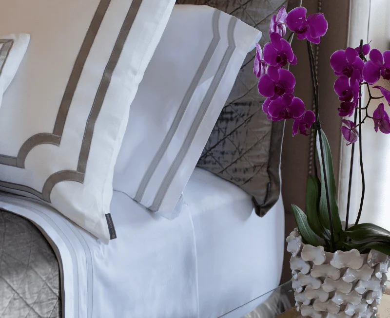 Twin - Size Sheet Sets with a Pillow ProtectorSoho White and Gray Sheets by Lili Alessandra Twin - Size Sheet Sets with a Pillow ProtectorSoho White and Gray Sheets by Lili Alessandra