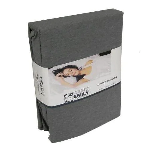 Sheet Sets with Multiple Pillowcase OptionsSuper King Flannelette Fitted Sheet Extra Deep 15" Gunmetal Grey Sheet Sets with Multiple Pillowcase OptionsSuper King Flannelette Fitted Sheet Extra Deep 15" Gunmetal Grey